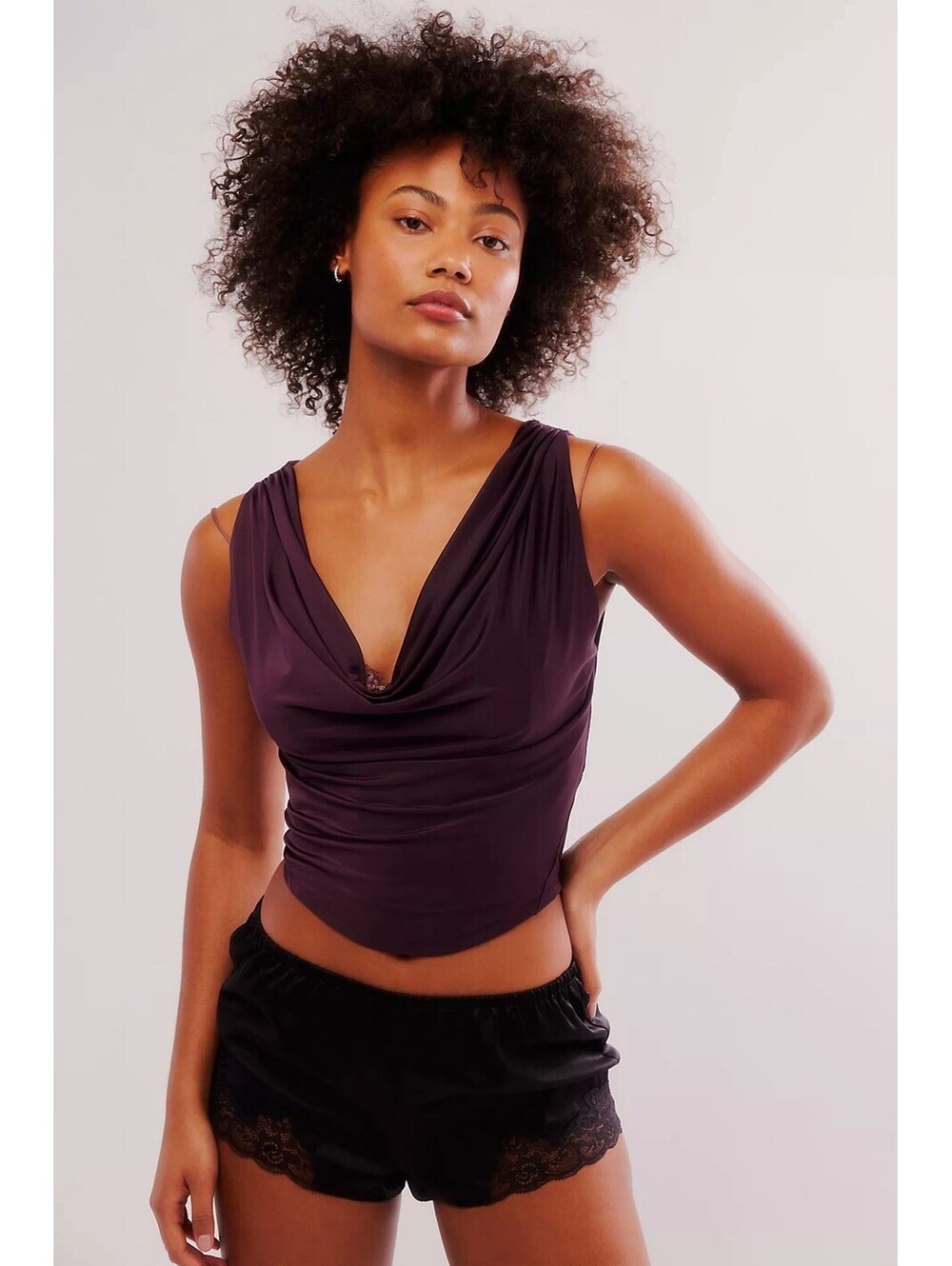 Intimately Free People City Nights Tuck In Top in Vintage Wine Party Sz XS